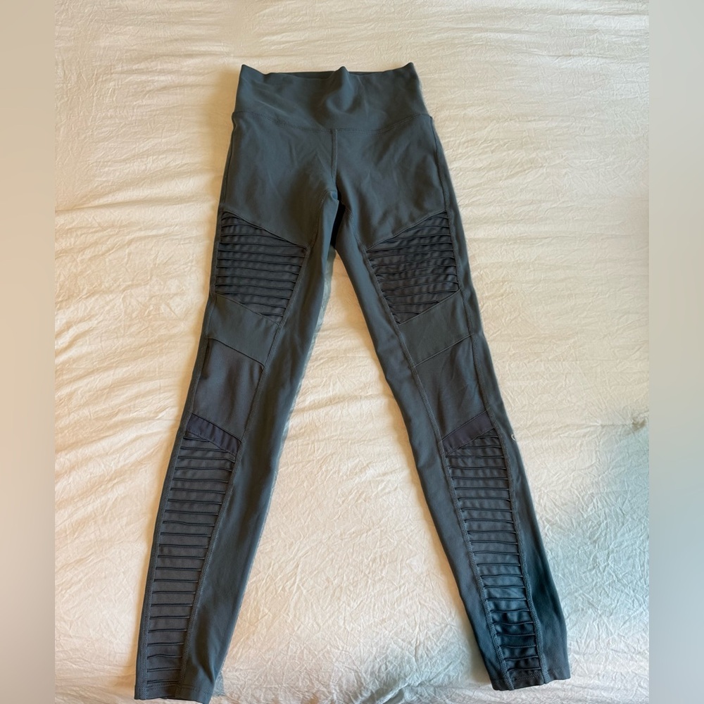 ALO High-Waist Moto Legging - muted blue.